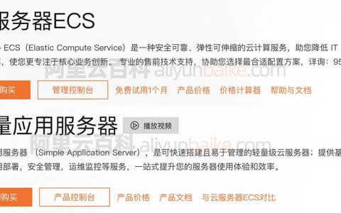 区别对比表：阿里云ECS和轻量应用服务器性能和功能差异